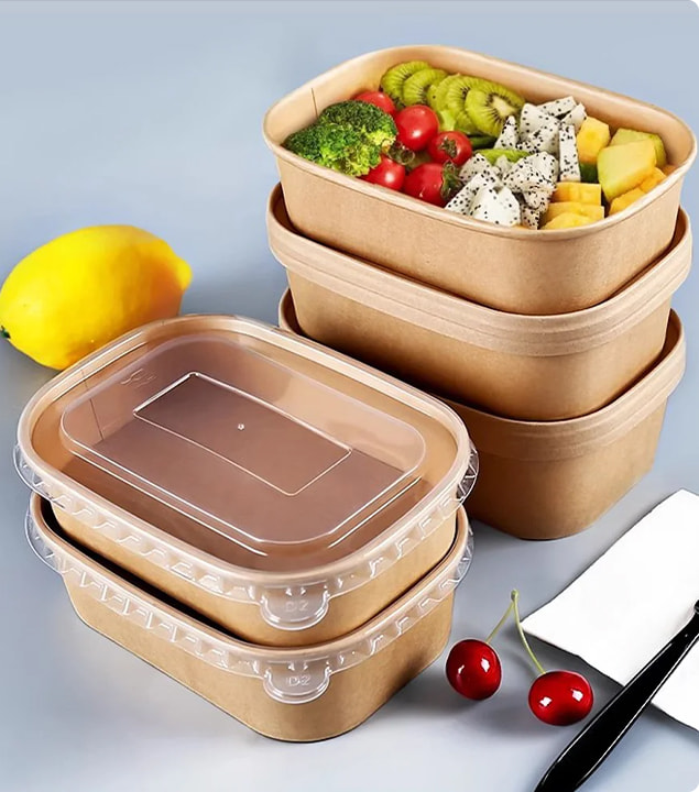 کاسه های کاغذی یکبار مصرف درب دار